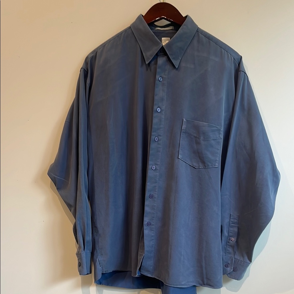 Burma Blue Casual Button Down Shirt Relaxed Fit